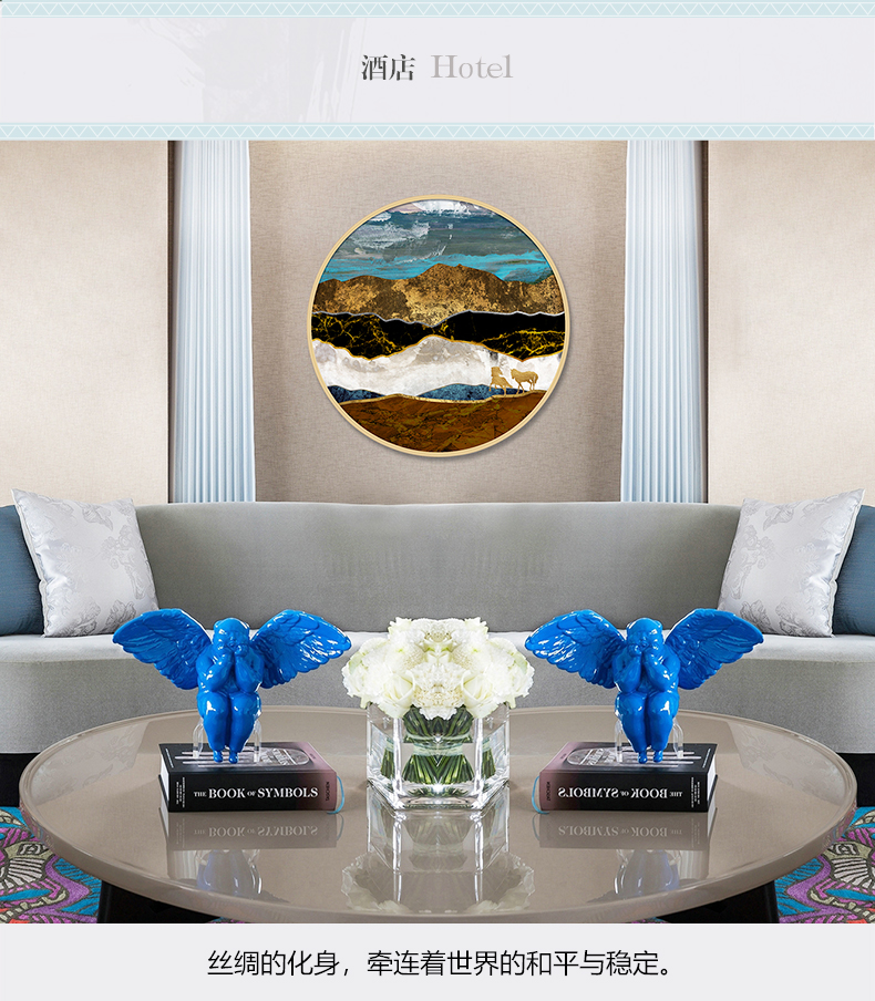 現(xiàn)代簡約客廳辦公室裝飾畫 書房玄關(guān)晶瓷畫 純手繪油畫 絲綢之路系列二