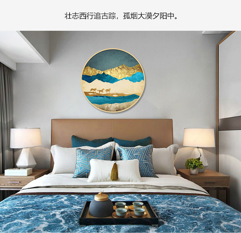 現(xiàn)代簡約客廳辦公室裝飾畫 書房玄關(guān)晶瓷畫 純手繪油畫 絲綢之路系列二