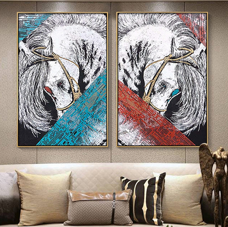 現(xiàn)代創(chuàng)意簡(jiǎn)約客廳裝飾畫 臥室原創(chuàng)手繪砂巖立體畫 餐廳環(huán)保PS框掛畫 駿馬3